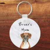 Boxer Dog Personalized Key Ring Sleutelhanger (Voorkant)