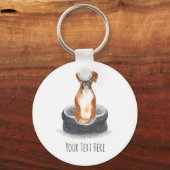 Boxer Dog Personalized Key Ring Sleutelhanger (Voorkant)