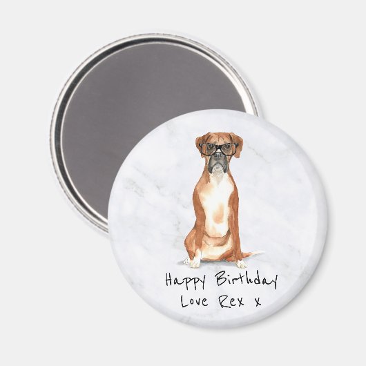 Boxer Dog Personalized Magnet (Voorkant / Achterkant)