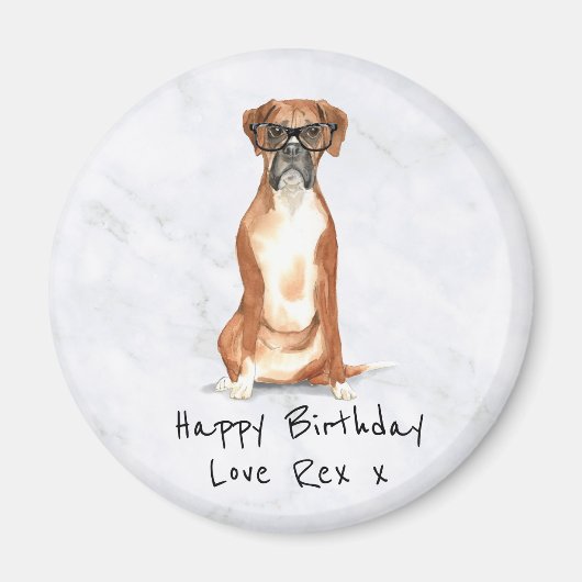 Boxer Dog Personalized Magnet (Voorkant)