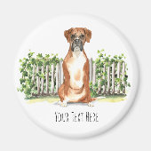 Boxer Dog Personalized Magnet (Voorkant)