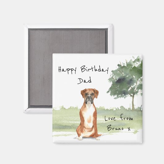 Boxer Dog Personalized Magnet (Voorkant / Achterkant)