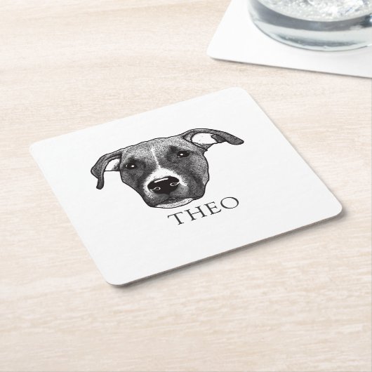 Boxer Dog Persoonlijk Kartonnen Onderzetters (Schuin)