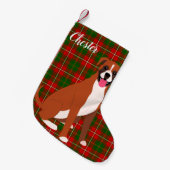 Boxer Dog Persoonlijk Kleine Kerstsok (Voorkant (Hangend))