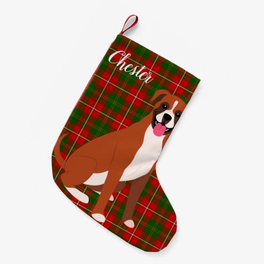 Boxer Dog Persoonlijk Kleine Kerstsok (Voorkant (Hangend))
