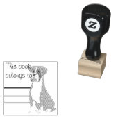 Boxer Dog Persoonlijke Bibliotheek Boek Stamp Rubberstempel (Gestempeld)