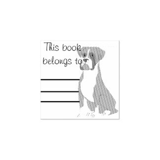Boxer Dog Persoonlijke Bibliotheek Boek Stamp Rubberstempel