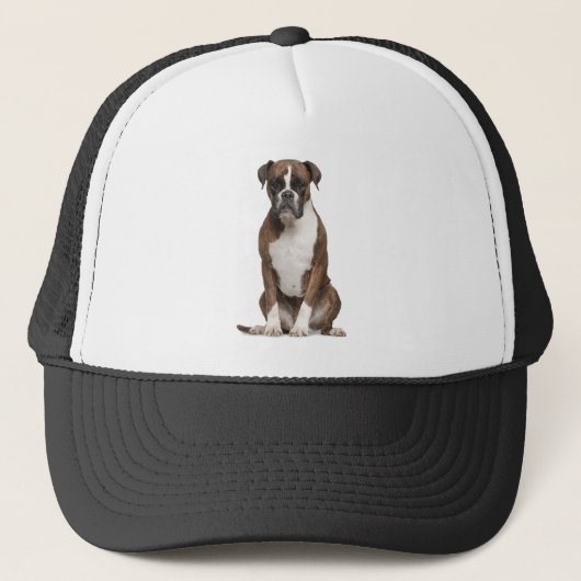 Boxer Dog Pet Animal Custom Trucker Hat (Voorkant)