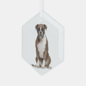 Boxer Dog Pet Animal Glass Ornament (Voorkant links)