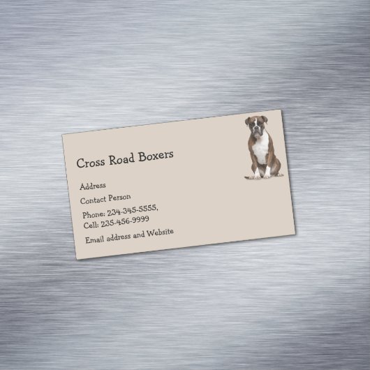 Boxer Dog Pet Animal Magnetisch Visitekaartje (Voorbeeld)