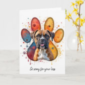 Boxer Dog Pet Sympathie Kaart (Gele Bloem)