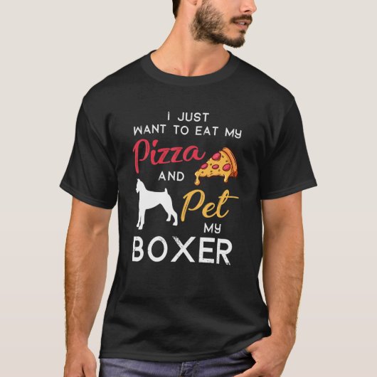 Boxer Dog Pizza Lover, eigenaar van kerstfeestdag  T-shirt (Voorkant)