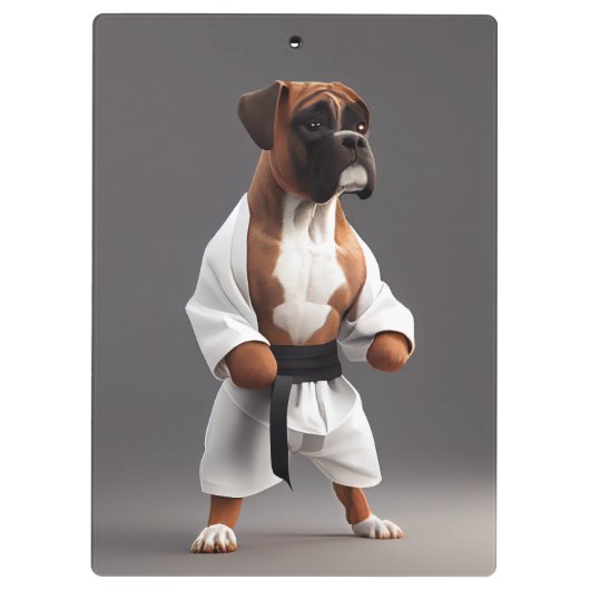 Boxer Dog Play Karate, Boxer Dog Karate Player Klembord (Achterkant)