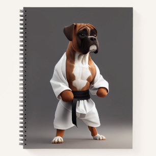 Boxer Dog Play Karate, Boxer Dog Karate Player Notitieboek