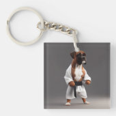Boxer Dog Play Karate, Boxer Dog Karate Player Sleutelhanger (voorkant)