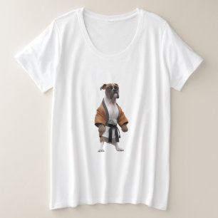 Boxer Dog Play Karate, Karate Champion Boxer Dog Grote Maat T-shirt