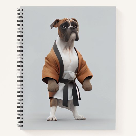 Boxer Dog Play Karate, Karate Champion Boxer Dog Notitieboek (Voorkant)
