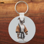 Boxer Dog Play Karate, Karate Champion Boxer Dog Sleutelhanger (Voorkant)
