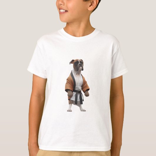 Boxer Dog Play Karate, Karate Champion Boxer Dog T-shirt (Voorkant)