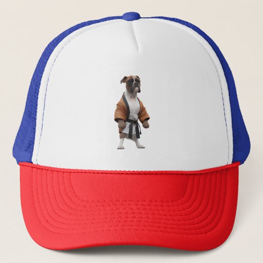 Boxer Dog Play Karate, Karate Champion Boxer Dog Trucker Pet (Voorkant)