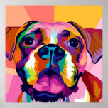 Boxer Dog Pop Art canvas print<br><div class="desc">Voor gebruik: A single gift for children and friends. It can be used to decorate the office, classiroom, bedroom, bathroom, nursery, study, bedside, dining room, living room, kluis shop, hotel, inn, bar or the single product on the corridor and other canvas decorations. ★ Eternal gifts: Give the wall paintings to...</div>