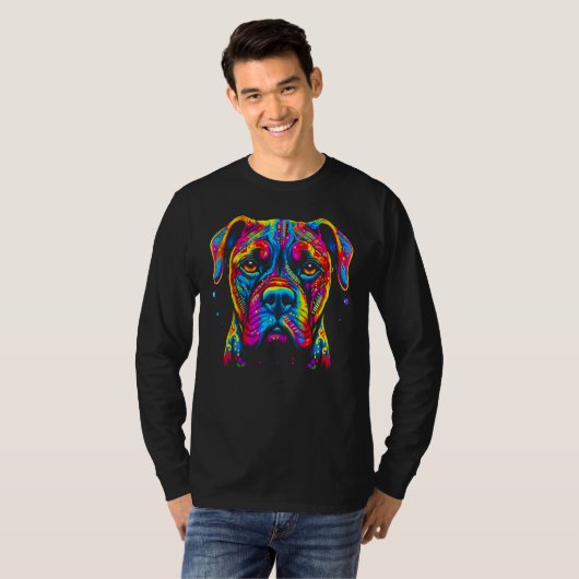 Boxer Dog Pop Art T-shirt (Voorkant volledig)