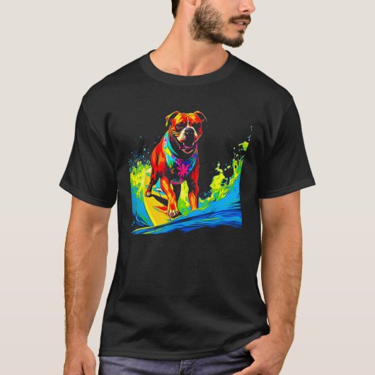 Boxer Dog Pop Surf T-shirt (Voorkant)