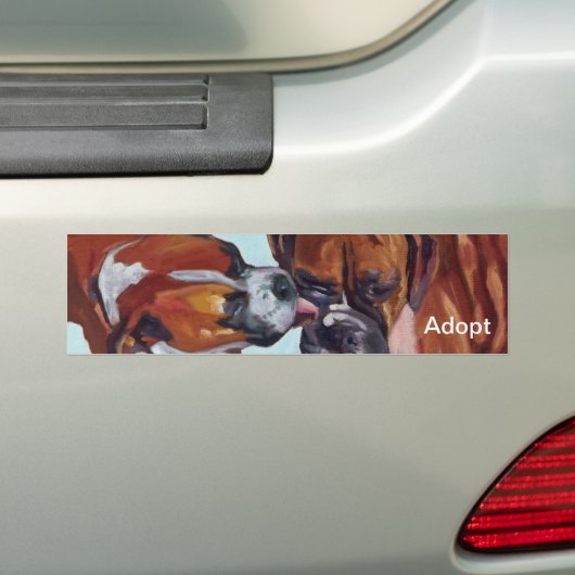 Boxer Dog Portrait Bumpersticker (Op auto)
