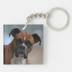 Boxer dog Portrait Double-Sided Sleutelhanger