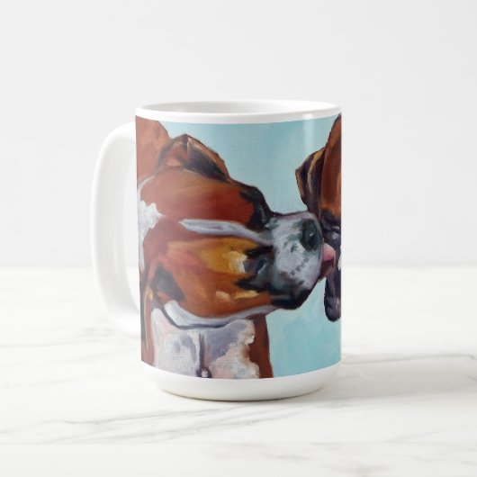 Boxer Dog Portret Mok (Voorkant links)