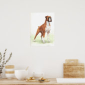 Boxer Dog Portret Poster Afdrukken (Keuken)