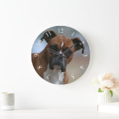 Boxer dog Portret Round Wall klok (Huis)