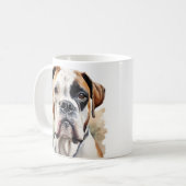 Boxer Dog Pose in Waterverf Koffiemok (Voorkant links)