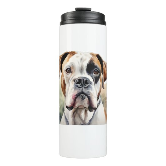 Boxer Dog Pose in Waterverf Thermosbeker (Voorkant)