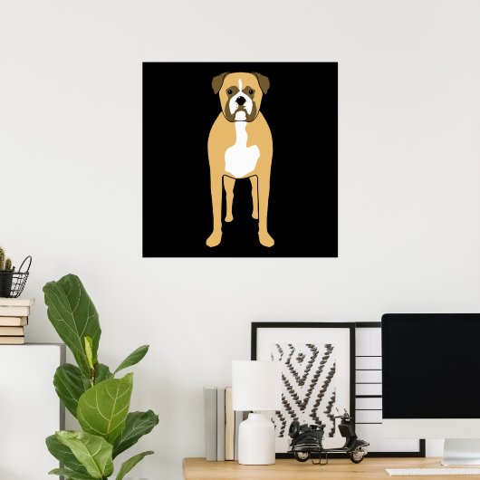 Boxer Dog. Poster (Thuiskantoor)