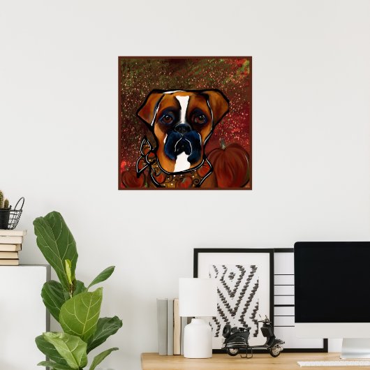 Boxer Dog Poster (Thuiskantoor)