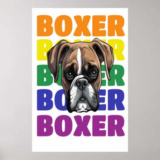 Boxer Dog poster wall art (Voorkant)