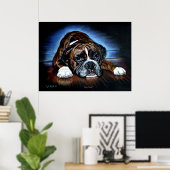 Boxer Dog print, poster (Thuiskantoor)