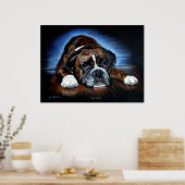 Boxer Dog print, poster (Keuken)