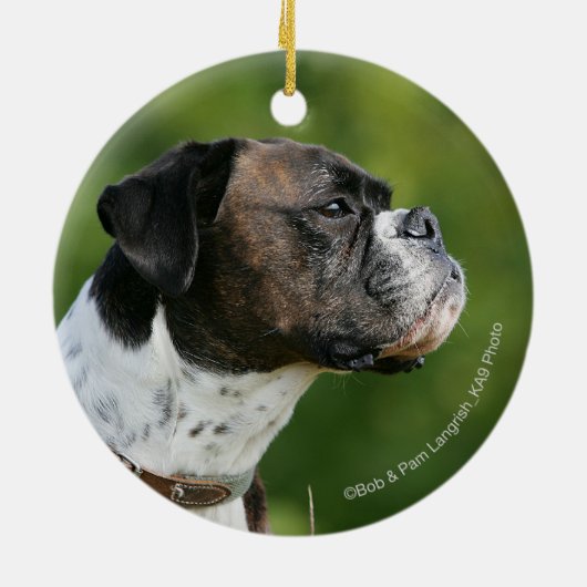 Boxer Dog-profiel Keramisch Ornament (Achterkant)