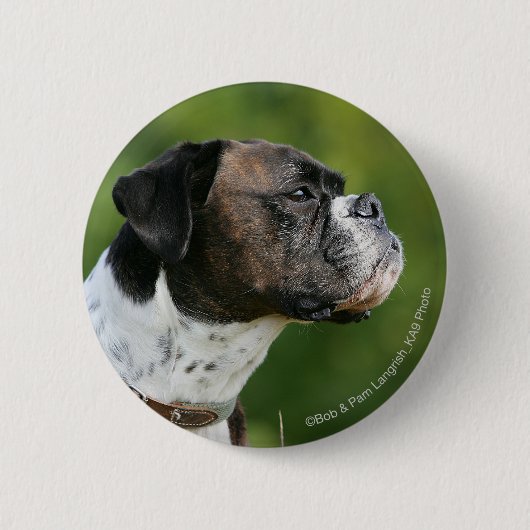 Boxer Dog-profiel Ronde Button 5,7 Cm (Voorkant)
