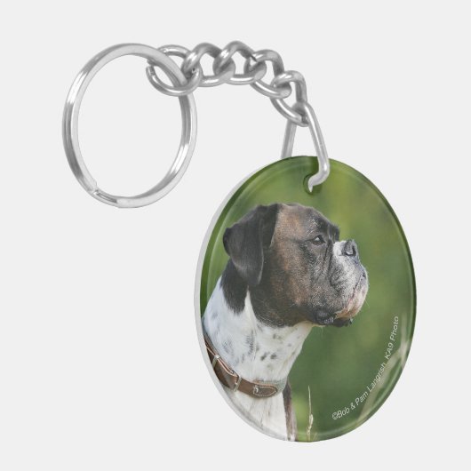Boxer Dog-profiel Sleutelhanger (Voorkant Links)