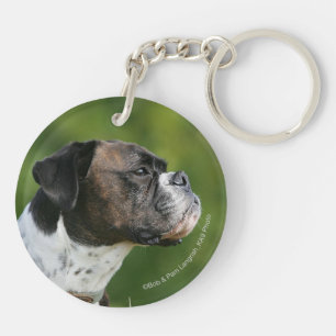 Boxer Dog-profiel Sleutelhanger