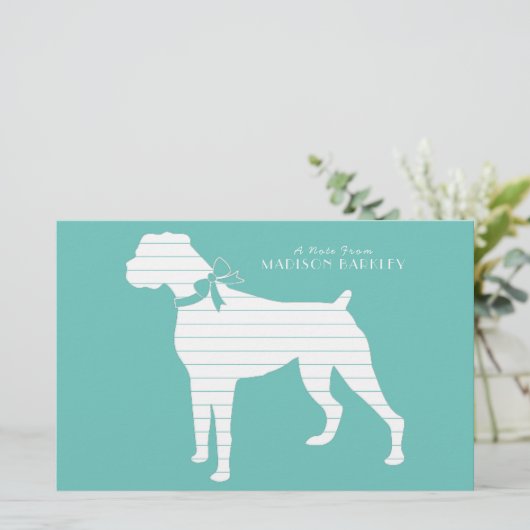 Boxer Dog Puppy Briefpapier (Staand voorkant)