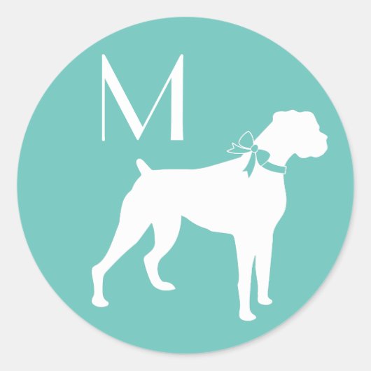 Boxer Dog Puppy Ronde Sticker (Voorkant)