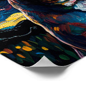 Boxer Dog Puppy Sterrennacht Van Gogh Style Poster (Hoek)