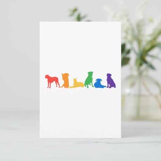 Boxer Dog Rainbow Bedankkaart (Staand voorkant)