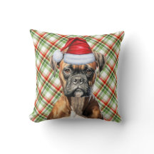 Boxer Dog Red en Green Pset met kerstfeestdag