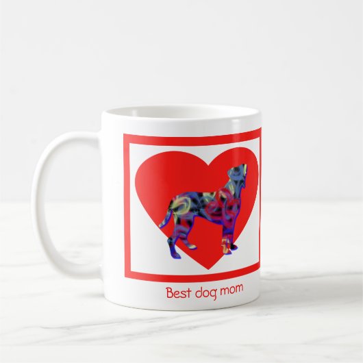 Boxer Dog Red Valentijn's Day Heart Coffee Mok (Links)