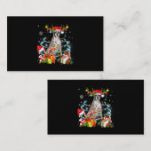 Boxer Dog Reindeer Kerstmis Lampjes Pajama Xm Visitekaartje (Voorkant / Achterkant)